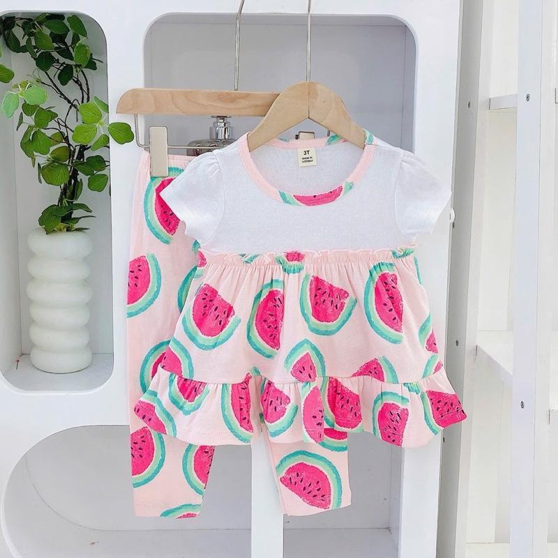 Ruffles and Pajama Cotton sleepwear set for 1-5 years old
