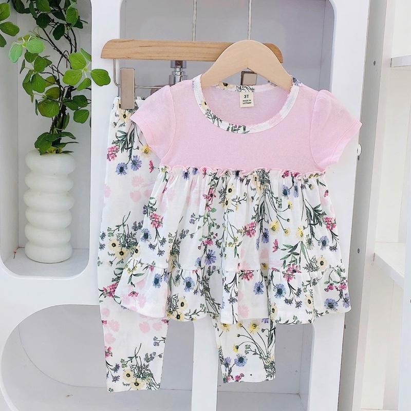 Ruffles and Pajama Cotton sleepwear set for 1-5 years old