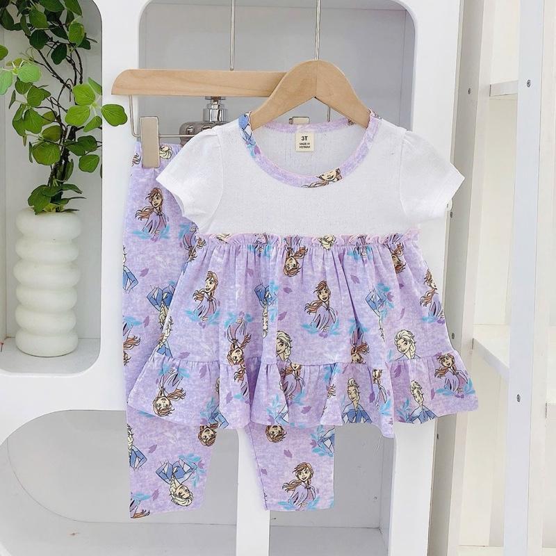 Ruffles and Pajama Cotton sleepwear set for 1-5 years old