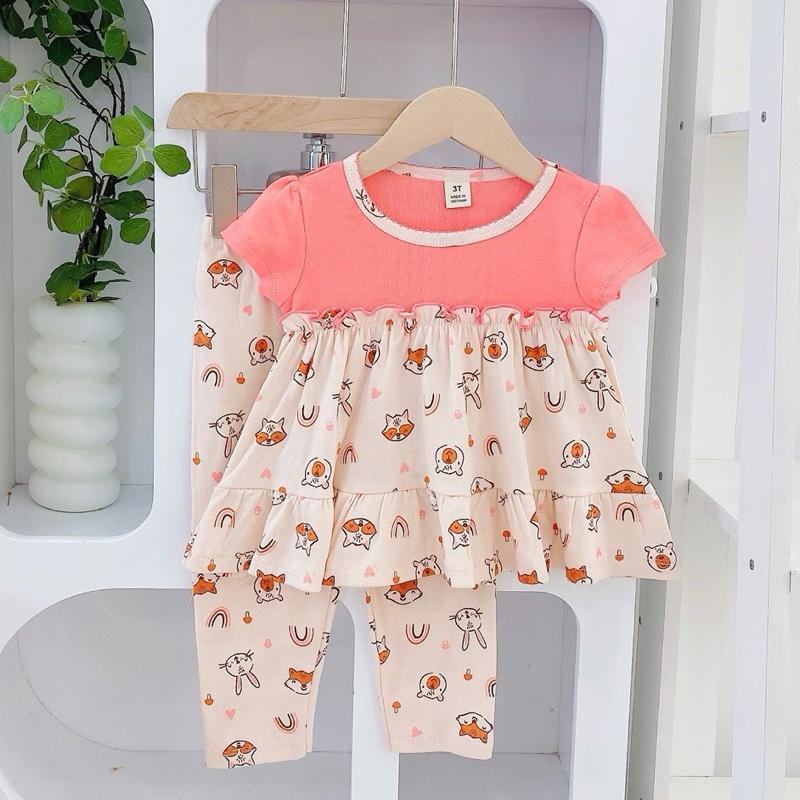 Ruffles and Pajama Cotton sleepwear set for 1-5 years old