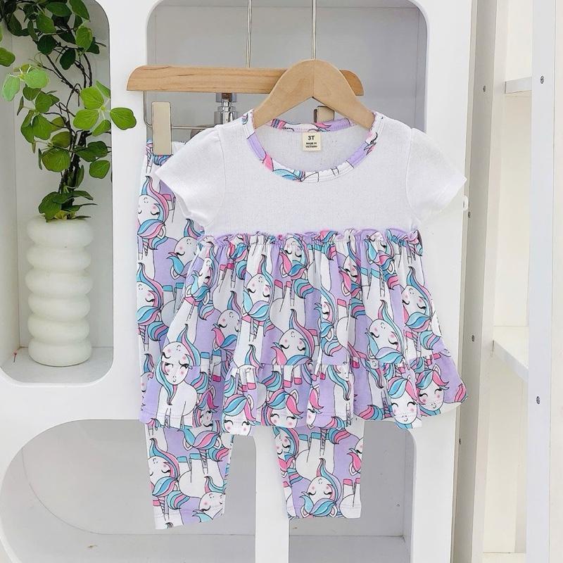 Ruffles and Pajama Cotton sleepwear set for 1-5 years old