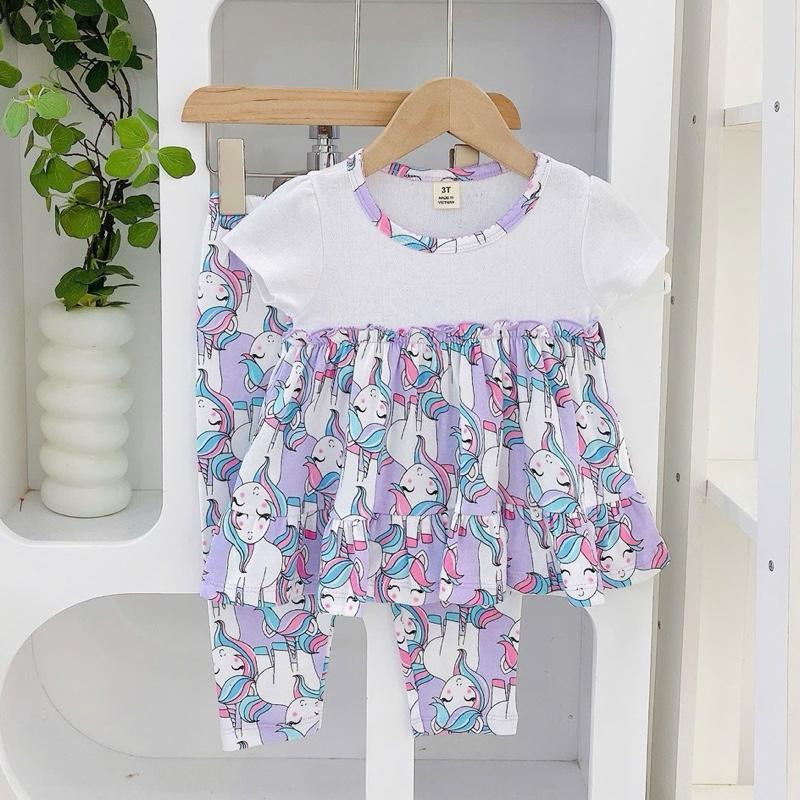 Ruffles and Pajama Cotton sleepwear set for 1-5 years old