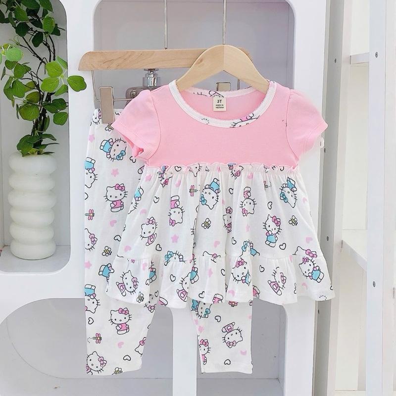 Ruffles and Pajama Cotton sleepwear set for 1-5 years old