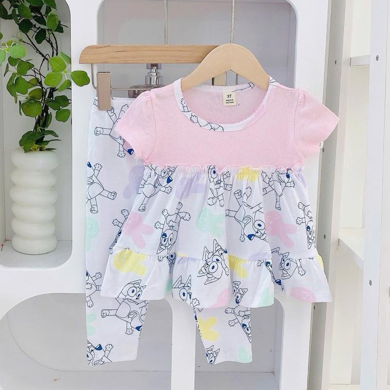 Ruffles and Pajama Cotton sleepwear set for 1-5 years old